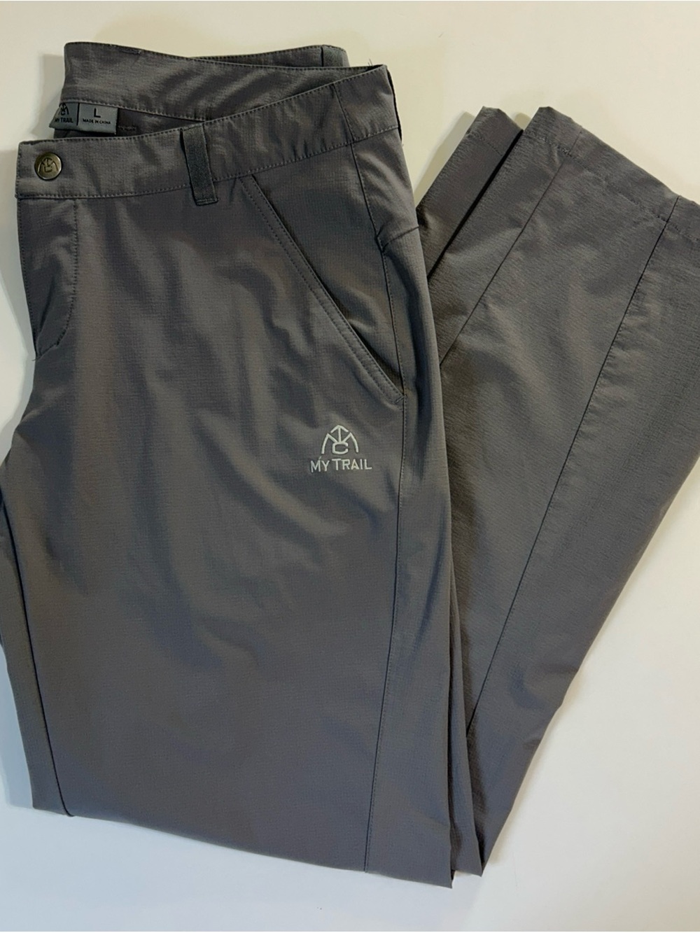 My Trail Womens Hiking Pants‎ Gray Large 36x31 Zippered Pocket Water Resistant